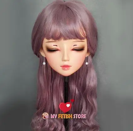Standard makeup Mian05) женский сладкий девушка смолы половина головы кигуруми BJD глаза кроссдресс косплей японского аниме ролевая маска Лолиты с глазами и парик - Цвет: Standard makeup