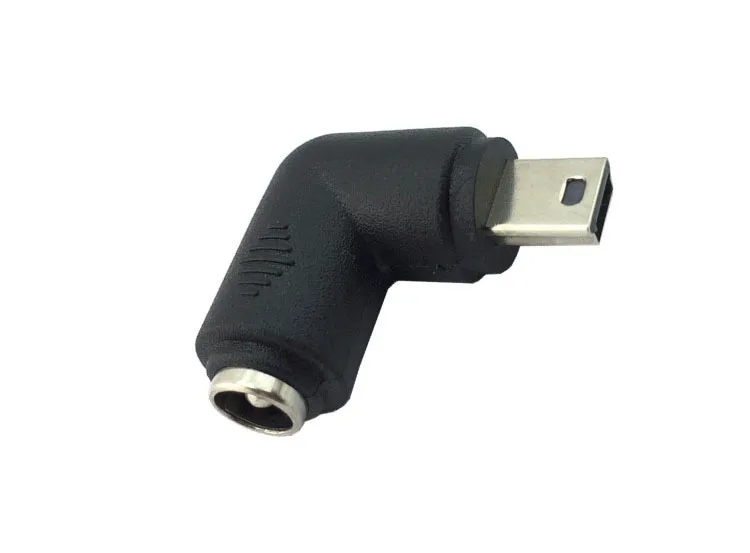 10 шт./лот 90 градусов правый угол мини USB Тип B папа к DC 5 5/2 1 мм кабель питания