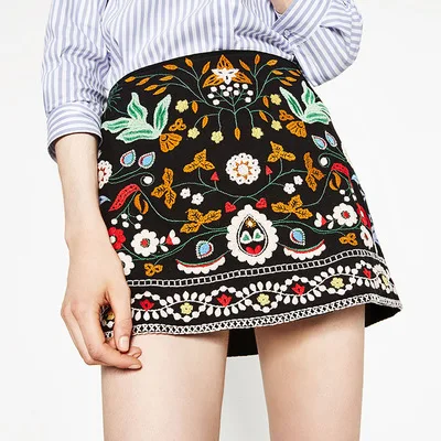 

2017 Embroidered skirts national wind render Bohemian skirt miniskirt DQ145