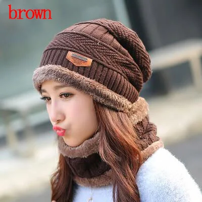 Scarf hat BINGYUANHAOXUAN,, мужские теплые шапки, шапка, шарф, зимняя шерстяная шапка, трикотажные мужские шапки, дамские вязаные шапки-бини, женские шапки, милитари - Цвет: Scarf hat