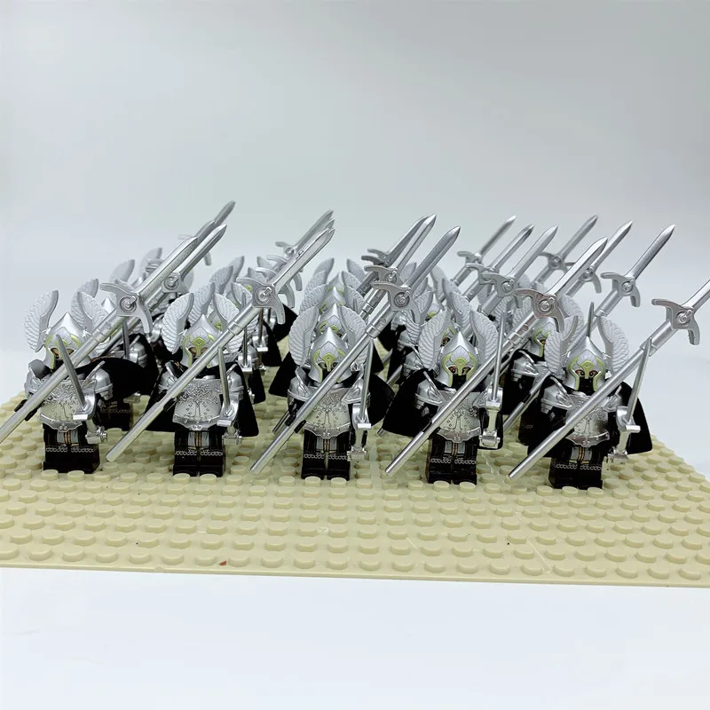 XP138 20PCS 20 шт. leingly Урук ха Властелин колец фигурка солдат Гондора рыцарь копье меч строительные блоки кирпичи игрушки - Цвет: XP138 20PCS