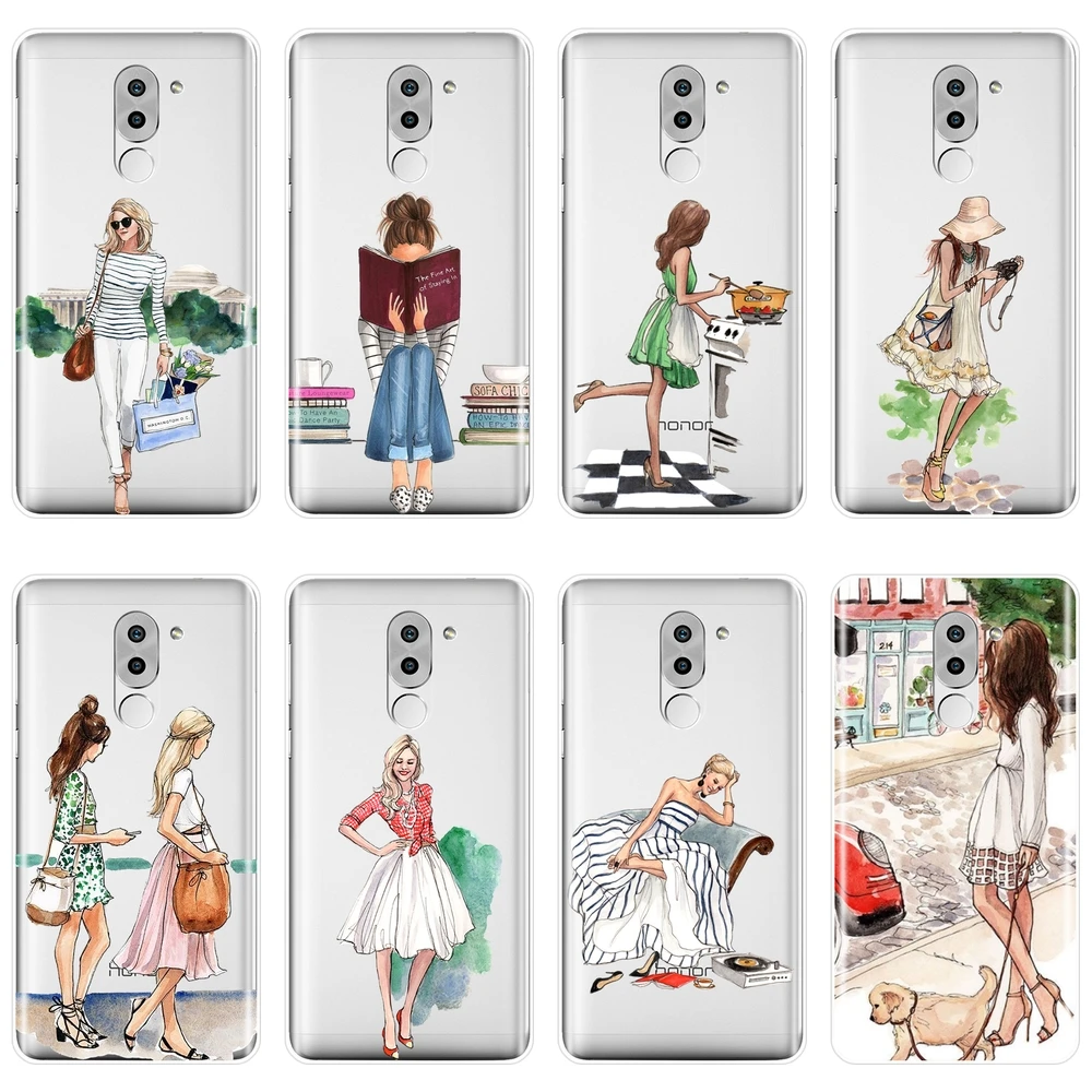 Задняя крышка для Huawei Honor 6A 4C 5C 6C Pro мягкий силиконовый чехол путешествий с героями