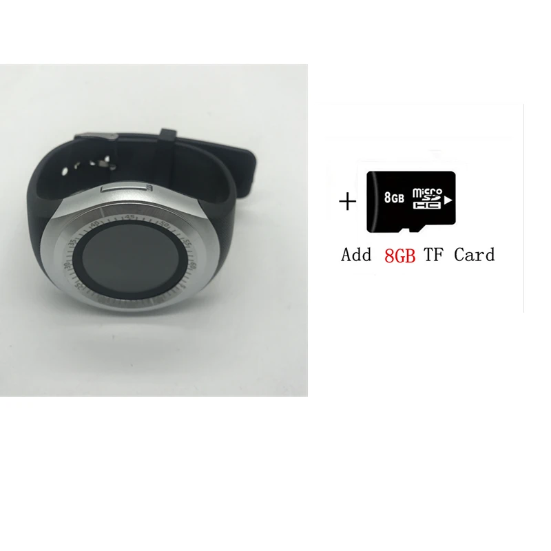 silver add 8GB Bluetooth Смарт-часы, умные часы Y01 Телефонный звонок Relogio для мобильного телефона 2G GSM SIM TF карты Камера для iPhone samsung HUAWEI PK GT08 Y2 GT88 X01 - Цвет: silver add 8GB