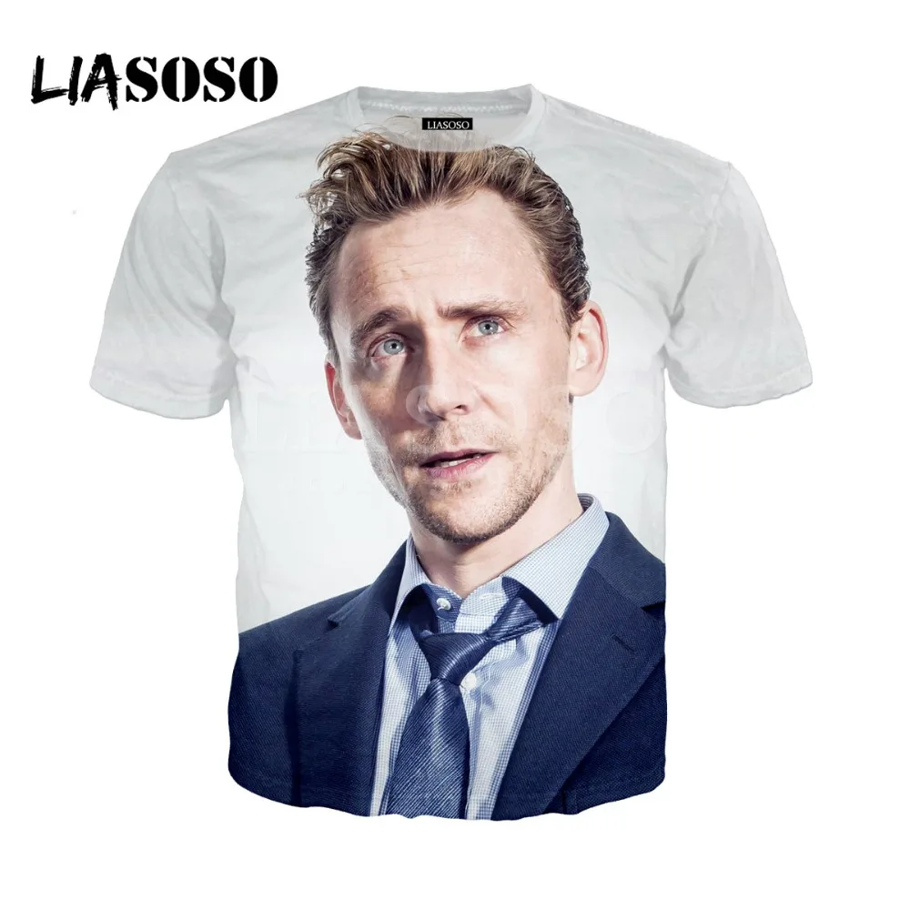 LIASOSO 2018 Женская и мужская футболка с 3D принтом The Dark World Loki Tom Hiddleston летняя пуловер в