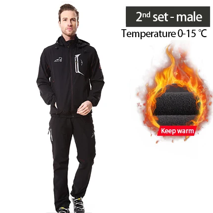Set Men Одежда с длинным рукавом для велоспорта Джерси комплект Для мужчин Для женщин Термальность флис Водонепроницаемый велосипед, комплект из куртки и штанов зимняя Велосипедная форма Ropa Ciclismo - Цвет: Set Men