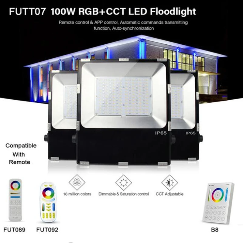 FUTT07 100 Вт Светодиодный прожектор IP65 водонепроницаемый RGB + CCT Регулировка 2 4G