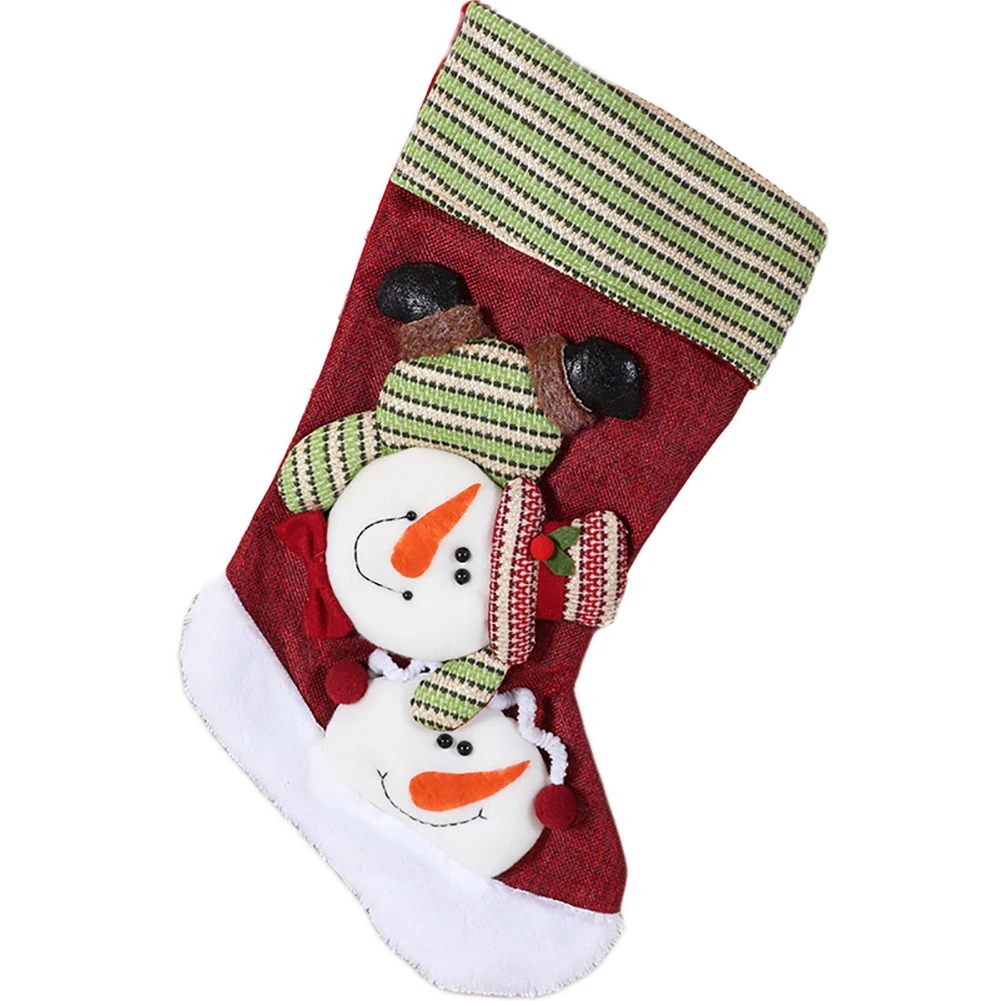 Рождественские носки висячие украшения подвесные конфеты подарочная сумка для
