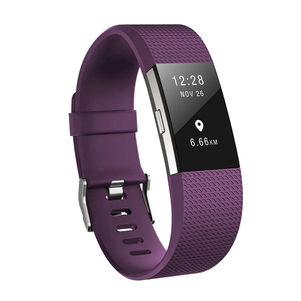 Honecumi 10 упак. для Fitbit Charge 2 ремень прочный Фитнес Браслет для Fitbit заряд 2 заменить Для мужчин Т группа для женщин Для мужчин - Цвет: 10pcs Purple