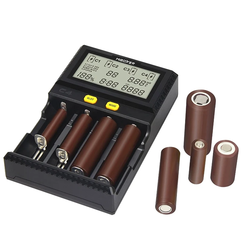 Miboxer C4 VC4 D4 lcd зарядное устройство для Li-ion/LiFePO4/Ni-MH/Ni-Cd 18650 14500 26650AAA4. 2 3,7 в 1,2 в