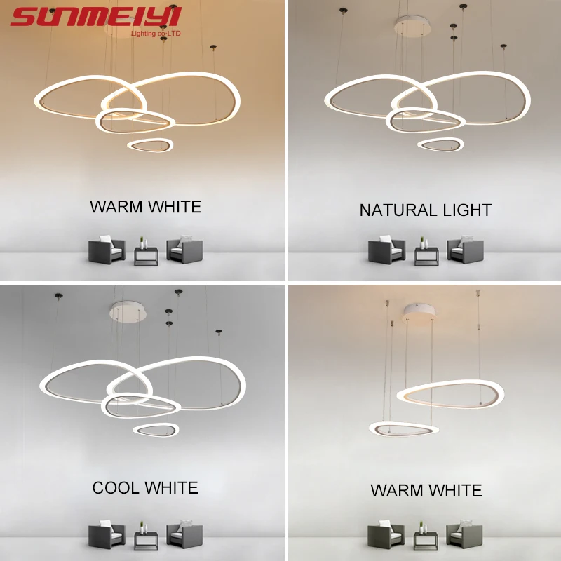 Скандинавские светодиодные подвесные светильники художественные кольца