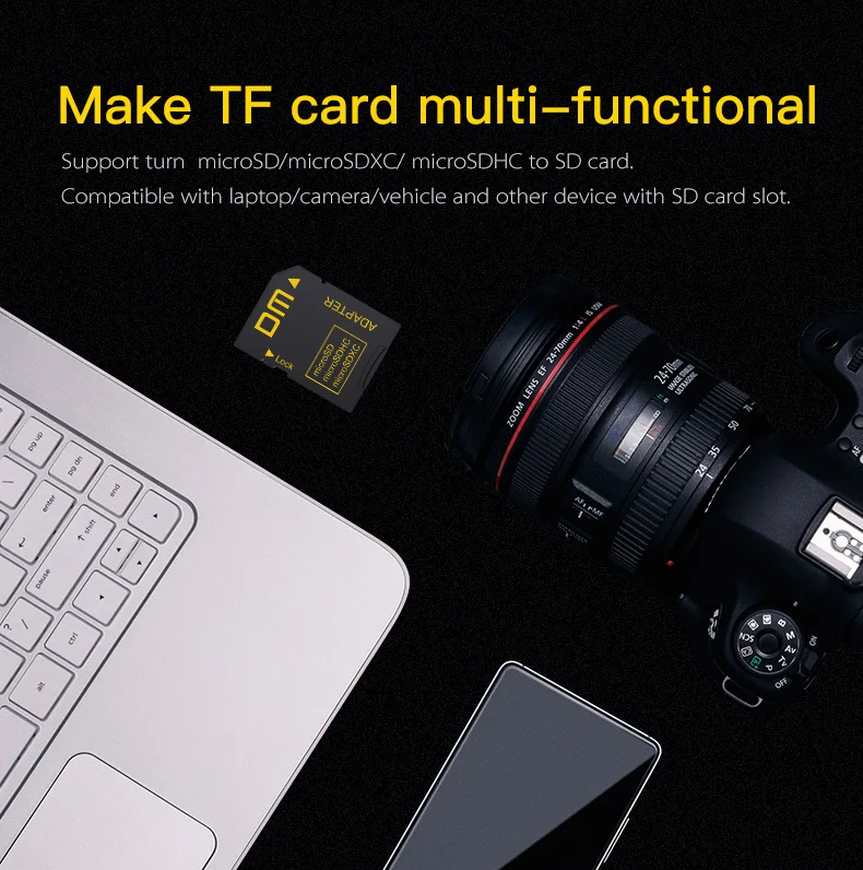 DM SD карта памяти адаптер SD2.0 comptabile с microSD microSDHC microSDXC класс 10 высокоскоростной порт максимальная емкость до 2 ТБ