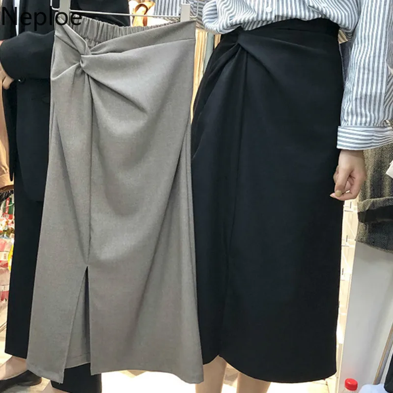 Neploe завязанные юбки женские летние 2019New однотонные брюки свободные с высокой
