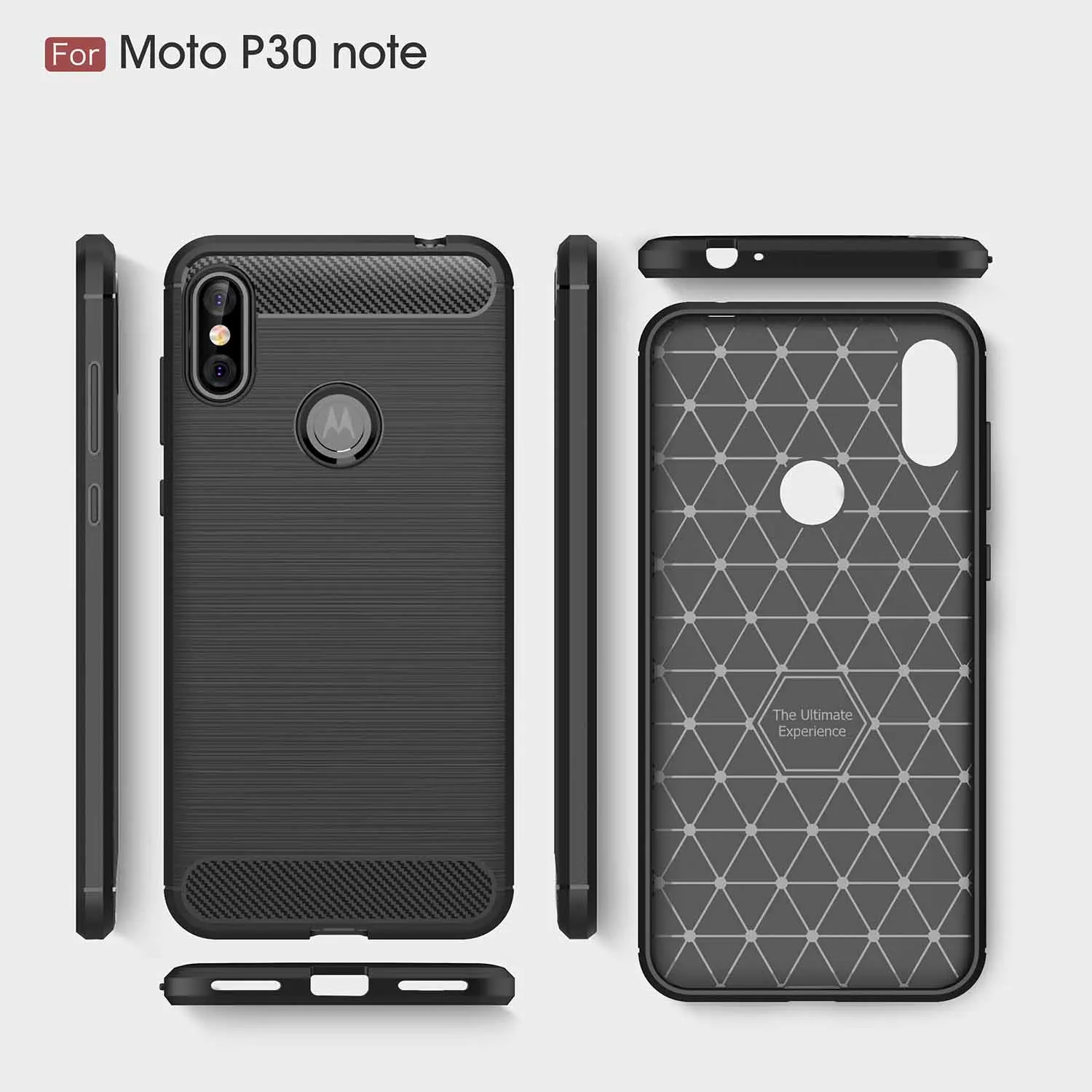 Чехол из углеродного волокна Wolfsay для Motorola Moto One Power мягкий резиновый армированный