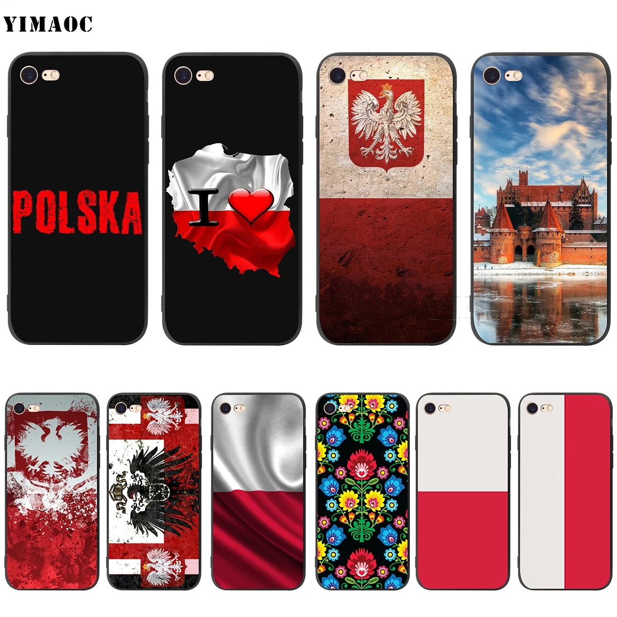 Мягкий чехол YIMAOC для Apple iPhone SE 2020 5 5s 6 6s 7 8 Plus XR X Xs 11 12 Pro Max mini с флагом Польши |