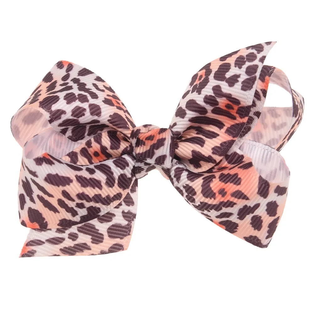 16 шт. 2,7 дюймов Leopard банты с принтом для волос Зебра лук милые волосы AccessoriesHair цветок BowsHair зажимы или нет заколка