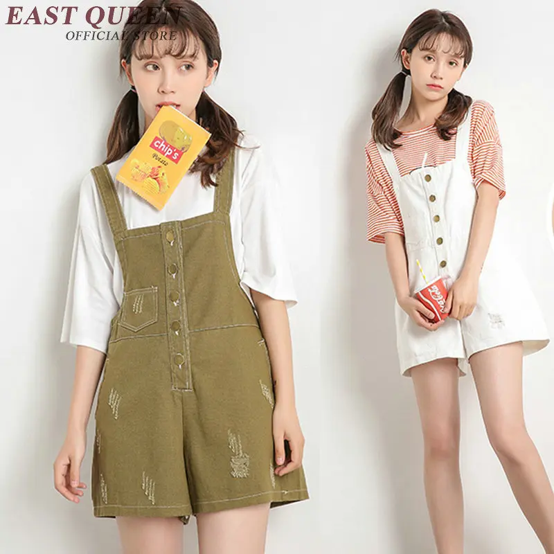 Женский джинсовый комбинезон на пуговицах спереди летний однотонный из денима с