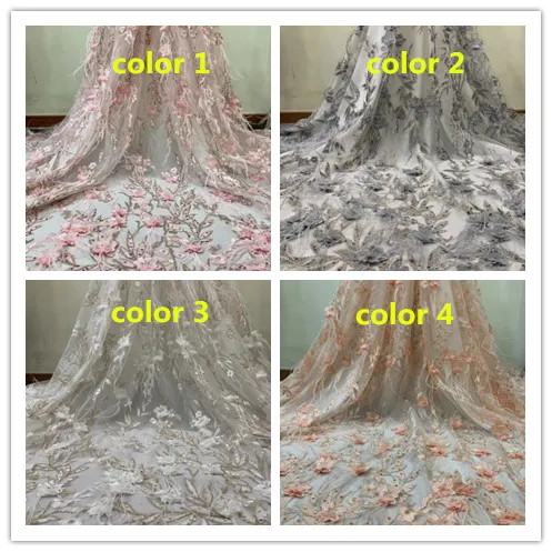 

beautiful ZH-1202 Nigerian fabric for party dress new African embroidered lace fabric