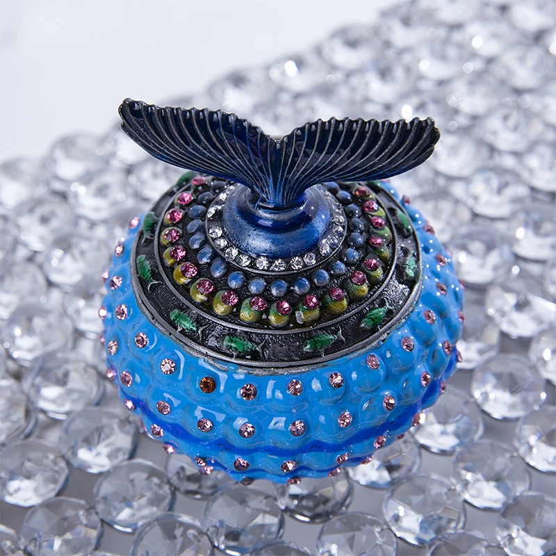 H& D ручная роспись Краб Bejeweled безделушка коробка навесной животное декоративный держатель кольца(коробочка) статуэтка в коробке для хранения ювелирных изделий домашний Свадебный декор