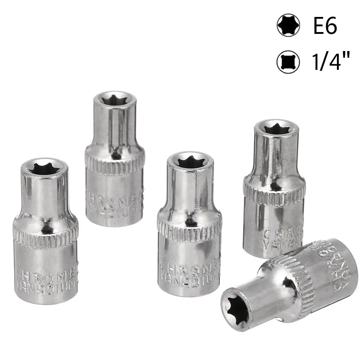 E6 5 шт. 1/4 привод E Тип Torx звезда торцевые Биты Набор E4 E5 E6 E7 E8 ручные инструменты для ремонта квадратное отверстие - Цвет: E6
