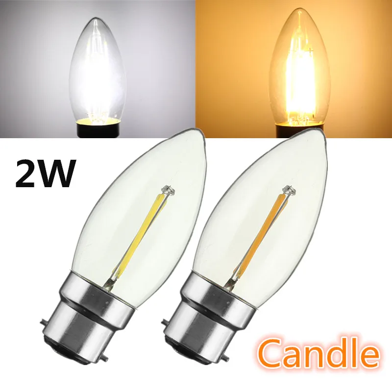 EDISON ЛАМПЫ удара свет b22 2 Вт 4 Вт 6 Вт 8 Вт LED globle пламя свечи Лампочки ретро лампа накаливания теплые/белый Освещение AC220V - Испускаемый цвет: C35 Candle 2W