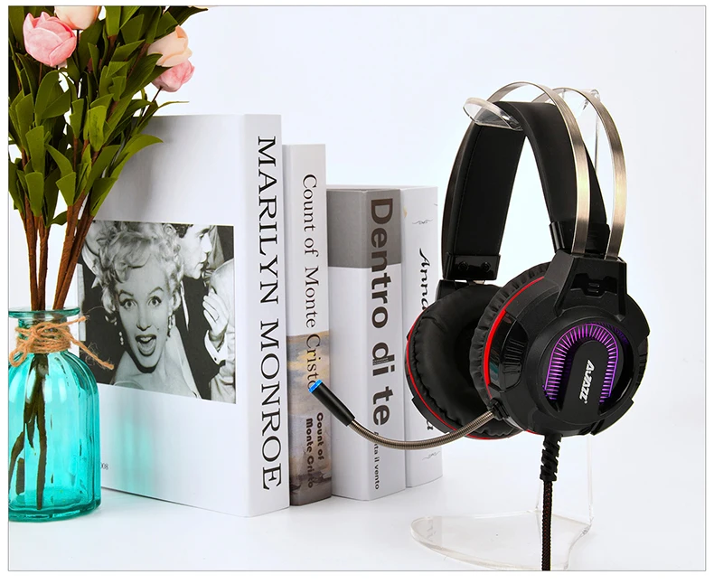 AJAZZ AX260 Стерео шумоподавление игровая гарнитура геймер наушники с микрофоном Микрофон светодиодные наушники для компьютера ноутбука музыка