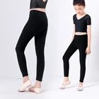 Хлопковые танцевальные штаны для девочек, эластичные штаны для гимнастики леггинсы для занятий балетом