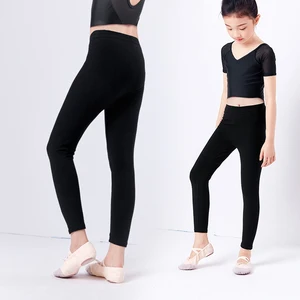 Хлопковые танцевальные штаны для девочек, эластичные штаны для гимнастики леггинсы для занятий балетом