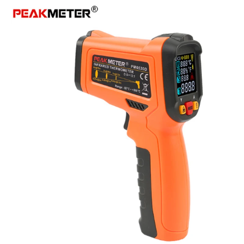 PEAKMETER PM6530B+/C/D ЖК-дисплей лазерный инфракрасный термометр-50~ 800 с влажностью и точкой росы IRT K-type окружающий УФ-светильник