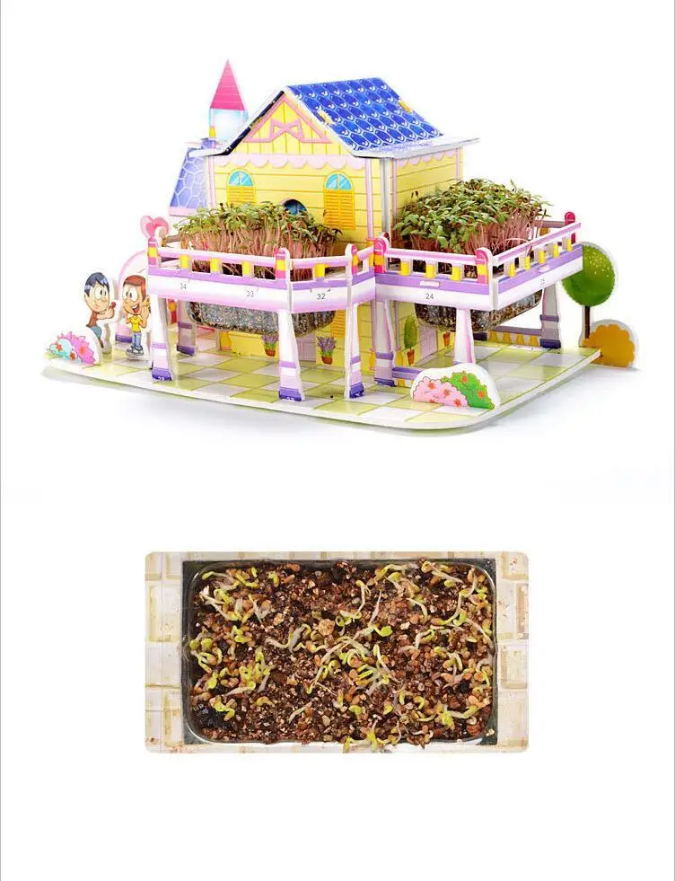 Поврежденный возврат 3D бумажный пазл с посадкой зеленая защита окружающей среды