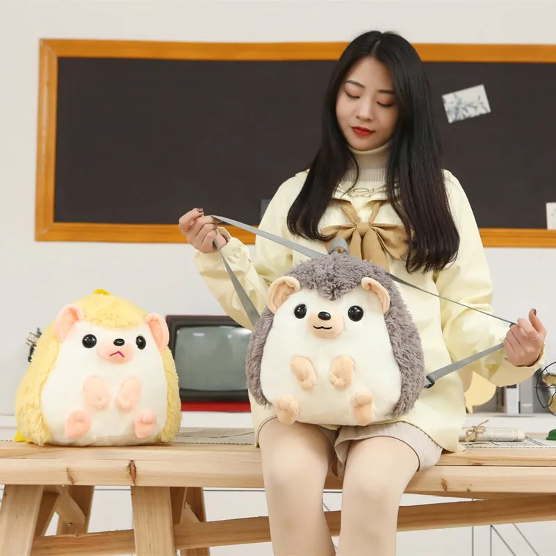 32 см Kawaii Ежик плюшевый рюкзак милая мягкая школьная сумка мультяшная с животными