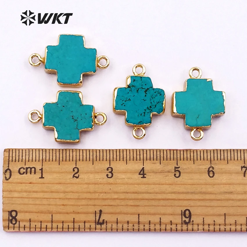 WT C150 WKT 5 шт. оптовая продажа подвеска из натурального камня Howlite двойная петля|cross