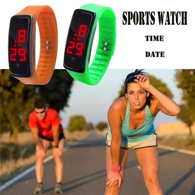 

LED Hot Digital Display Bracelet Watch Ladies & Men's Watch Clock Silica Gel Sports Watch