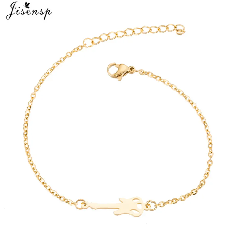 Jisensp Stainless Steel Guitar Bracelets for Women Jewelry Adjustable Gold Color Charm Bracelet &amp Bangle Men Pulseras Mujer | Украшения