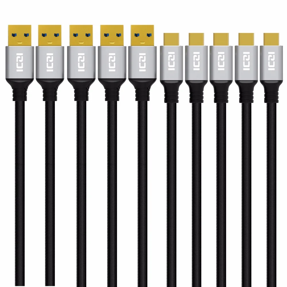 ICZI 5 шт 1 м usb type C кабель алюминиевый USB к 3 0 для быстрой зарядки передачи данных samsung