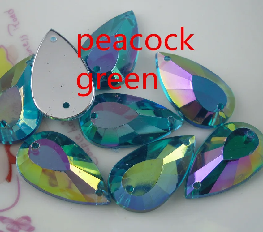 Акриловые кристаллы в форме капли воды плоские каплевидные граненые цветные