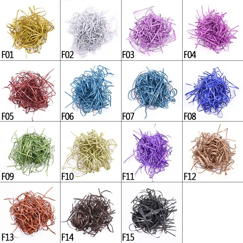 

20/50g Colorful Foil Raffia Paper Shredded Wedding Birthday Party Gift Box Filler Material Crinkle Cut Paper Shred Party Supplie