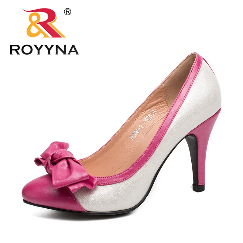 ROYYNA/Новинка Модные стильные женские туфли-лодочки Женские туфли с острым носком
