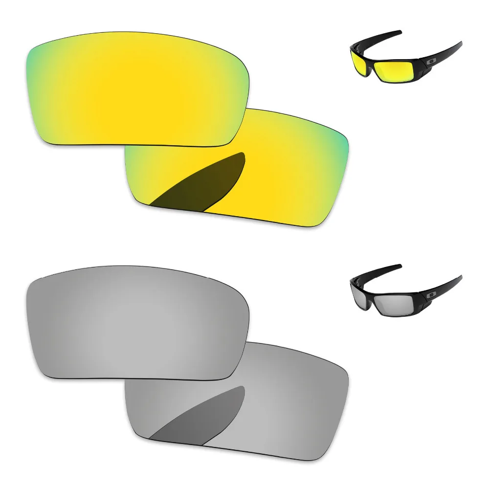 

Поляризованные зеркальные Сменные линзы для солнцезащитных очков Gascan, 2 пары, хромированные, серебристые и золотистые линзы 24 К, 100% защита о...