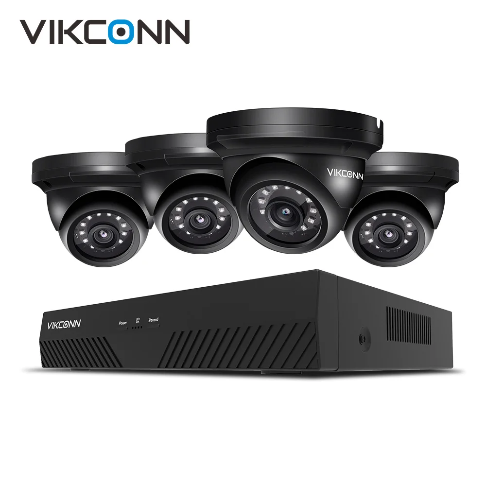 VIKCONN 8CH Sony IMX323 Dome Security Camera 1080P Full HD CCTV System 4PCS 2.0MP AHD Video Surveillance DVR Kit | Безопасность и