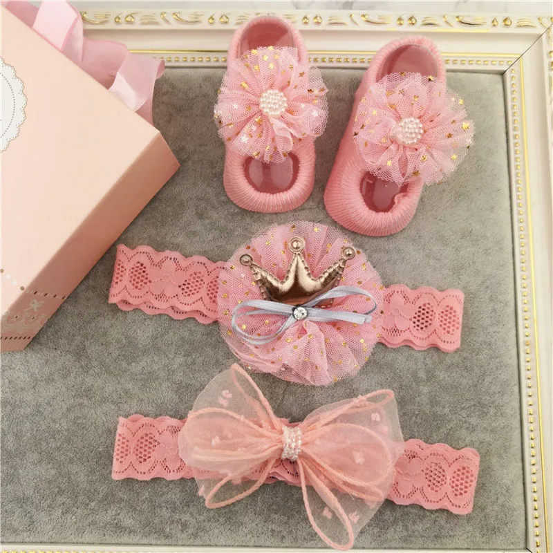 NEW STYLE FASHION HEADBANDS WITH BOW SOCKS SET BABIES GIFT | Детская одежда и обувь