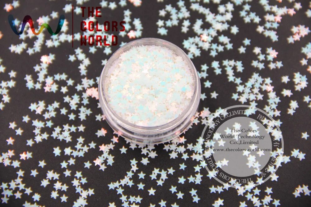 Перламутровый блеск TCI21 для дизайна ногтей светло-розовый с синими цветами в