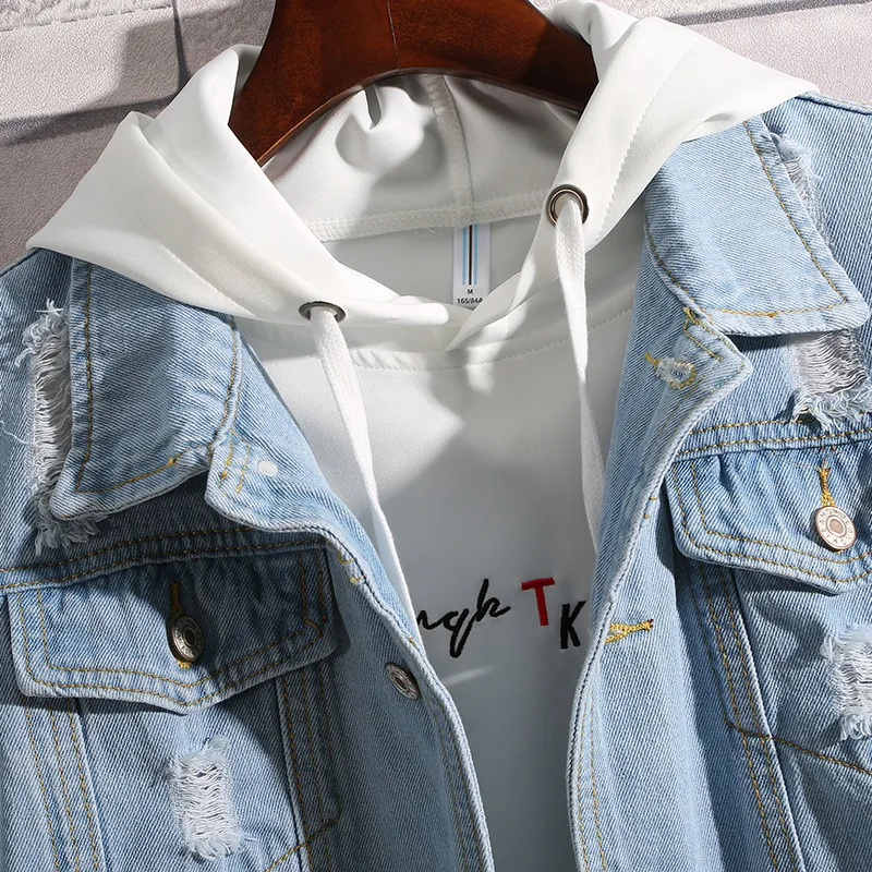 The new 2019 autumn men denim jacket fashion casual loose fashionable young handsome | Мужская одежда