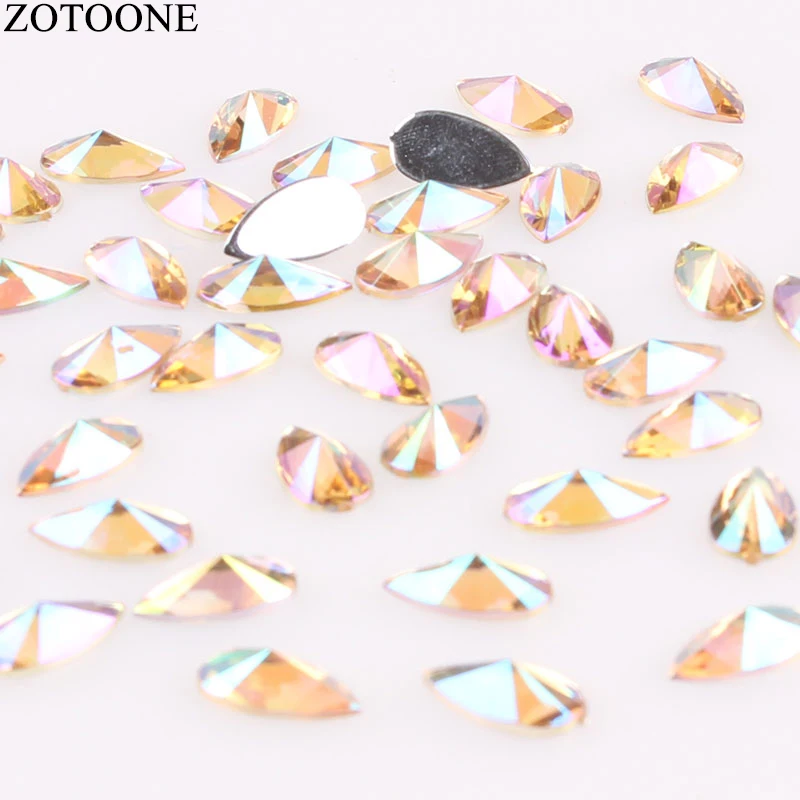 ZOTOONE 100 шт Кристалл AB Клей Flatback цвет акриловый дизайн ногтей блестящие стразы