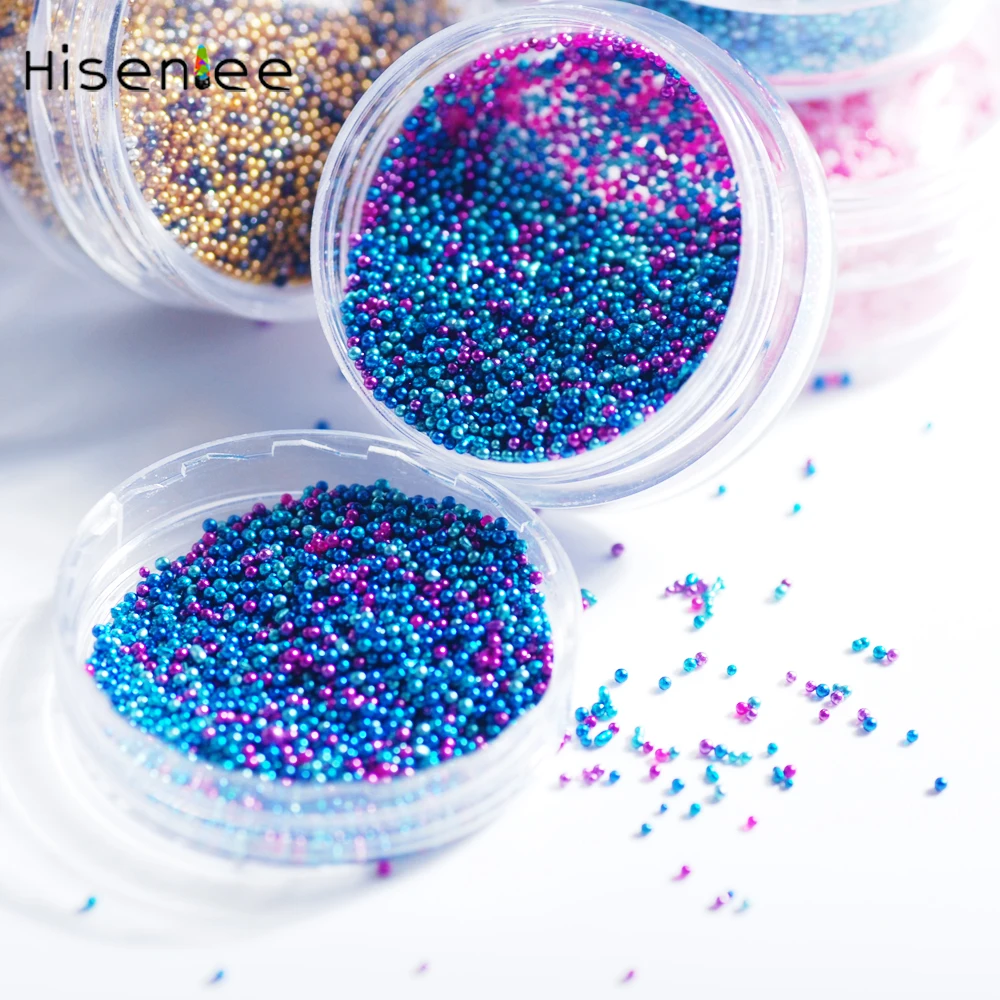 1 Box 7g/jar Mini Caviar Beads Crystal Tiny Rhinestones Glass Micro Bead For Nails DIY Colorful 3D Glitter Nail Art Decorations