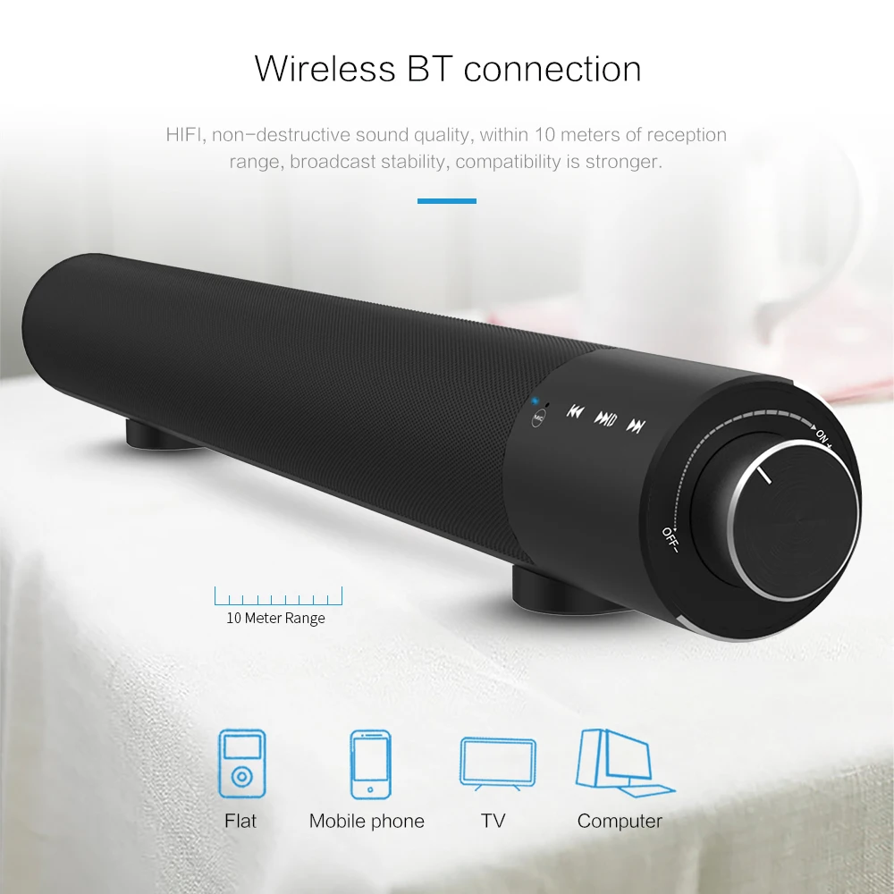 Беспроводная Bluetooth колонка звуковая панель стерео бас HIFI ТВ домашний кинотеатр с
