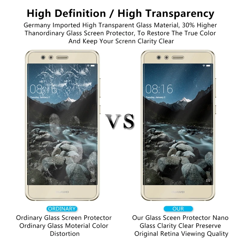 Закаленное стекло премиум класса для Huawei P10 Lite 10 шт./лот 2.5D 0 26 мм 9 H 5 2 дюйма