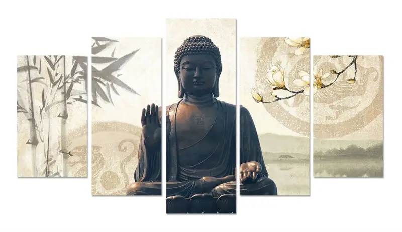 Unframed Print orchid flower buddha Painting On Canvas Art picture For Living room wall decor Home art | Дом и сад