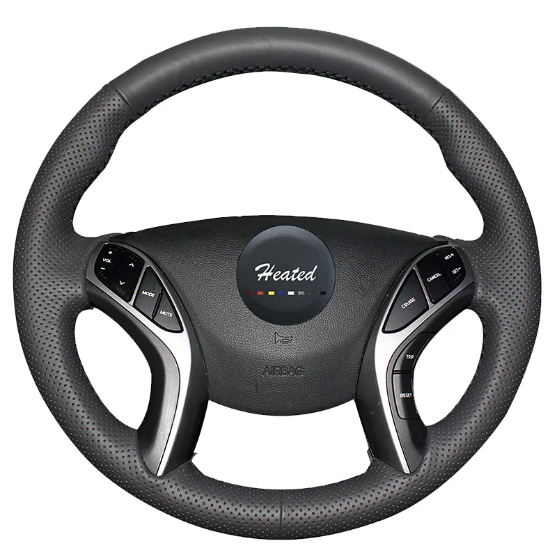 Подогревом микрофибры кожаный чехол руль для Hyundai Elantra 2011- Avante i30 2012- Оплетка на руль