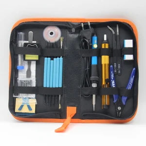 Электрический сварочный паяльник 60 Вт, 220 В, с регулируемой температурой для ЕС, сварочный инструмент с 5 наконечниками для паяльника, щипцы для оловянной проволоки