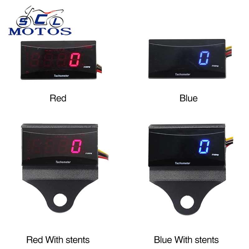 Sclmotos-косо Tach счетчика Тахометр Датчик косо мини об метр площади цифровой ЖК-дисплей Дисплей двигатель для HONDA Для KTM гонки